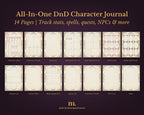 D&D 5e Character Journal Bundle Printable | Dark Romance Edition