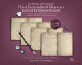 D&D 5e Character Journal Bundle Printable | Floral Fantasy Edition