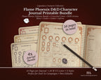 D&D 5e Character Journal Bundle Printable | Flame Phoenix Edition