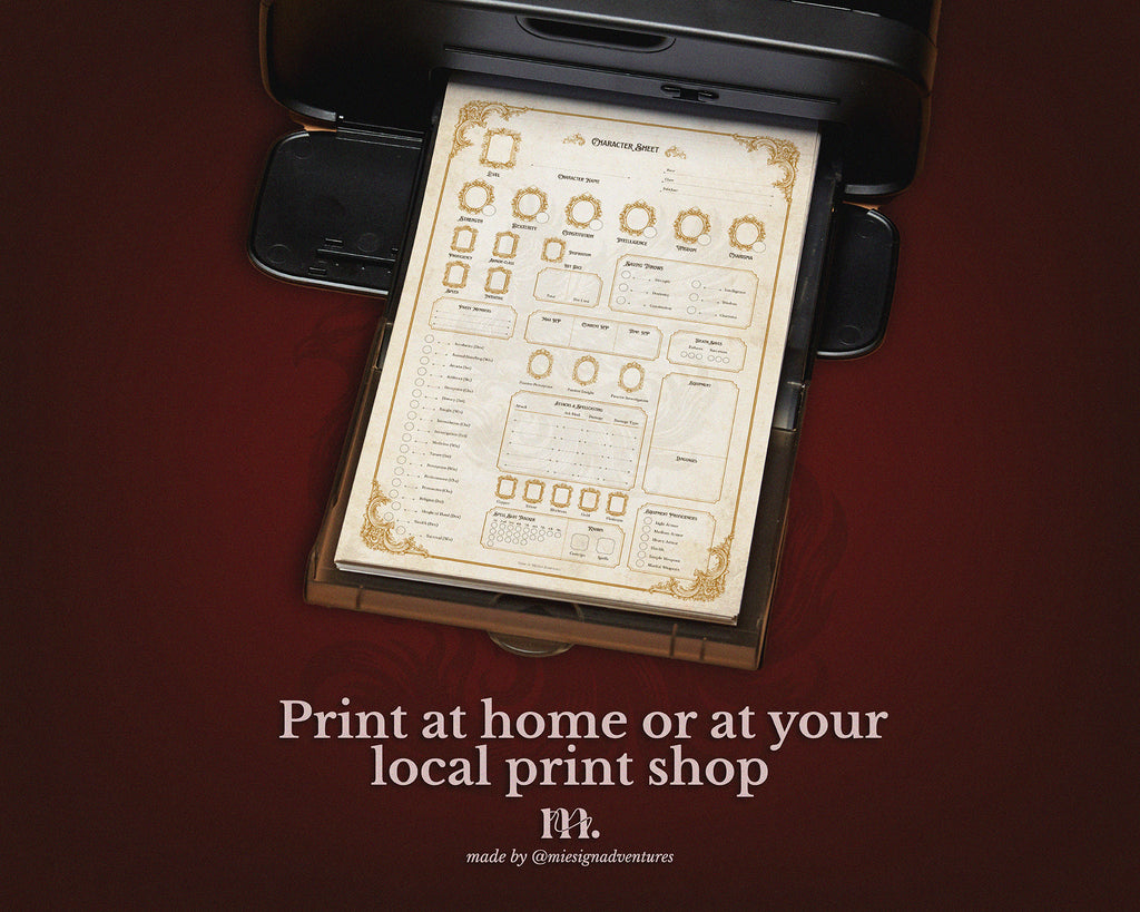 D&D 5e Character Journal Bundle Printable | Flame Phoenix Edition