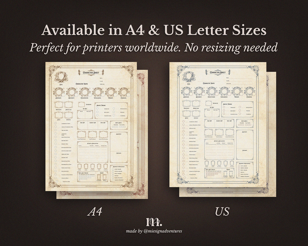 D&D 5e Character Journal Bundle Printable | Medieval Caslte Edition