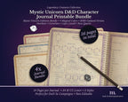D&D 5e Character Journal Bundle Printable | Mystic Unicorn Edition