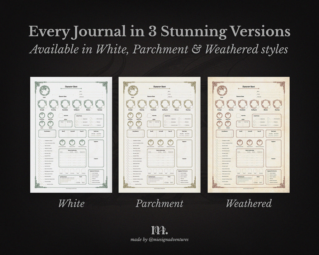 D&D 5e Character Journal Bundle Printable | Ancient Dragon Edition