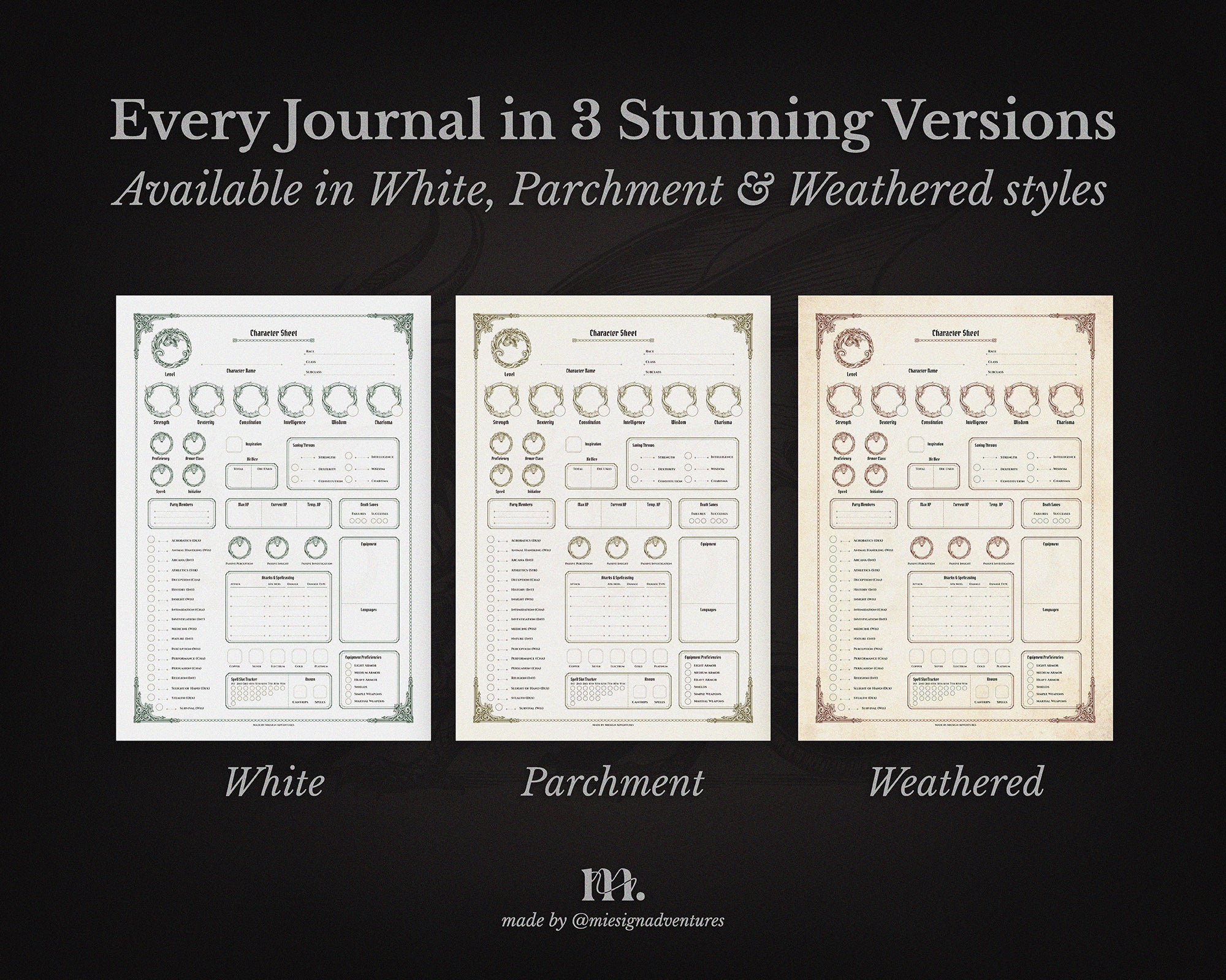 D&D 5e Character Journal Bundle Printable | Ancient Dragon Edition