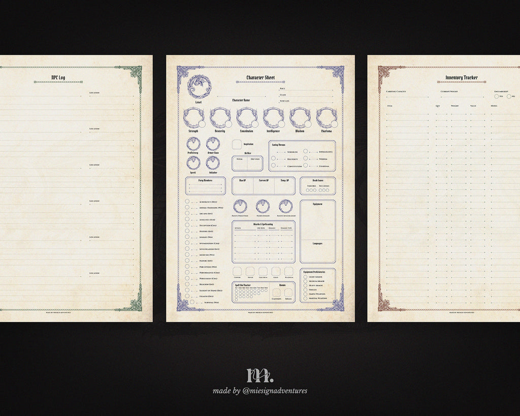 D&D 5e Character Journal Bundle Printable | Ancient Dragon Edition