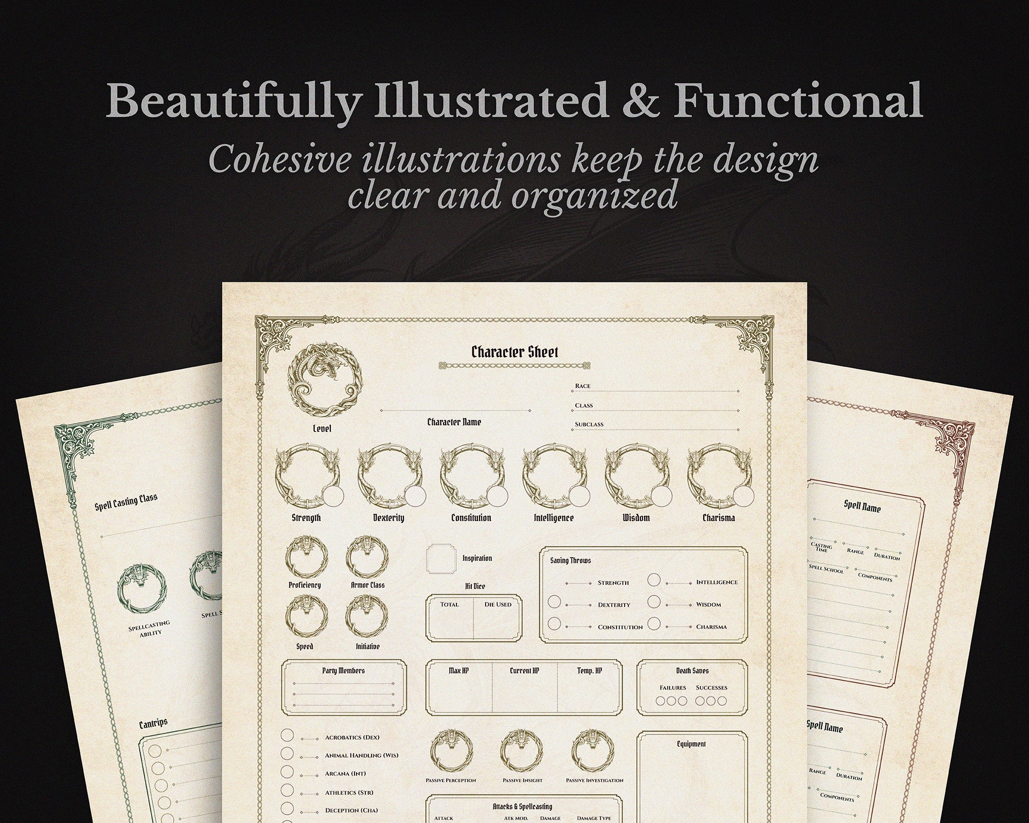 D&D 5e Character Journal Bundle Printable | Ancient Dragon Edition