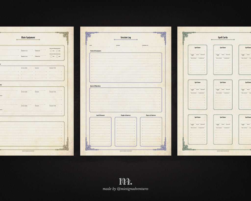 D&D 5e Character Journal Bundle Printable | Ancient Dragon Edition