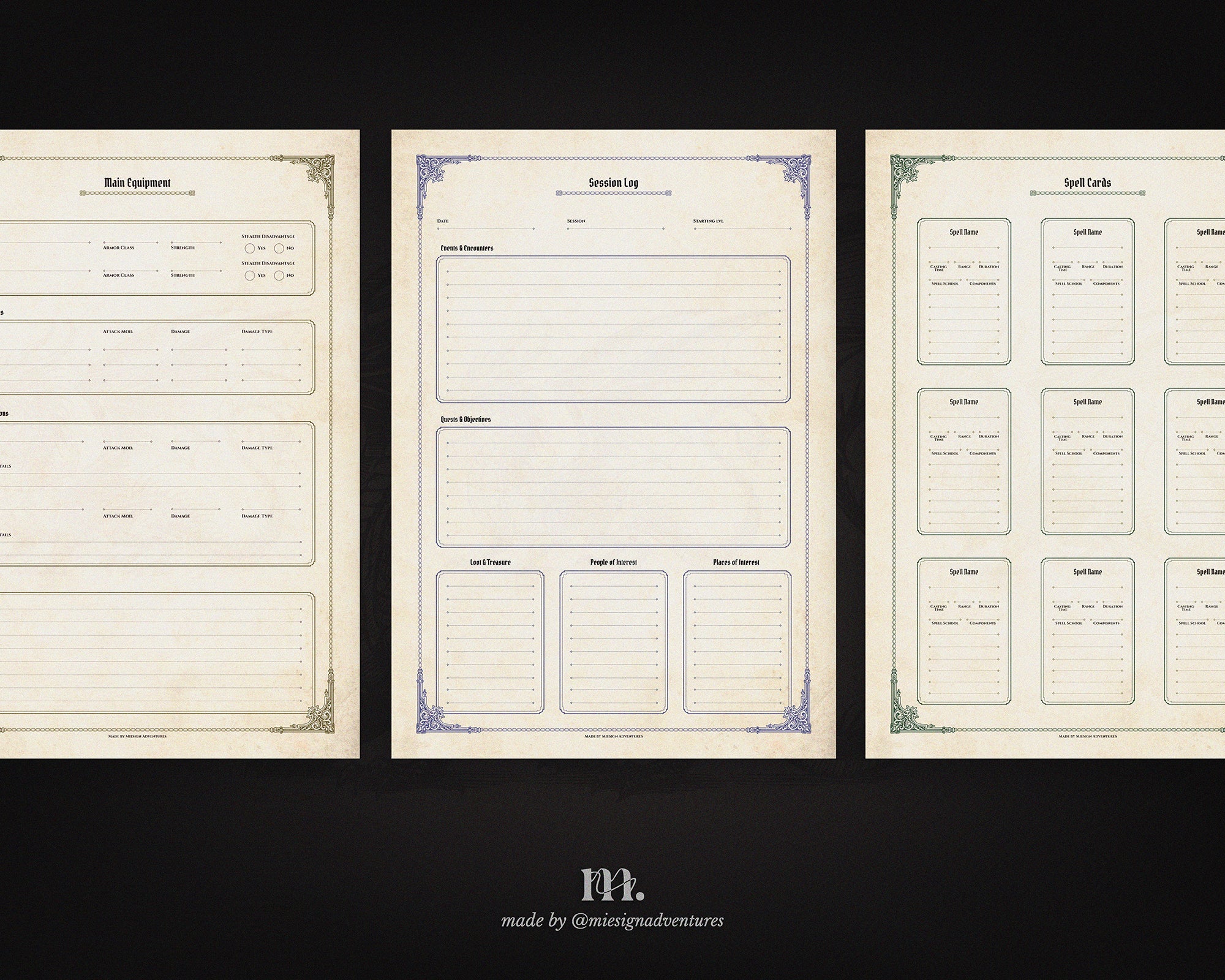 D&D 5e Character Journal Bundle Printable | Ancient Dragon Edition
