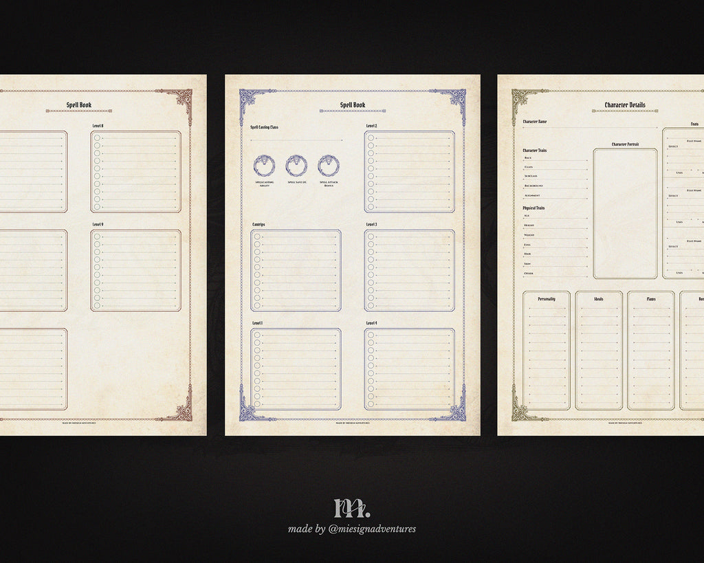 D&D 5e Character Journal Bundle Printable | Ancient Dragon Edition