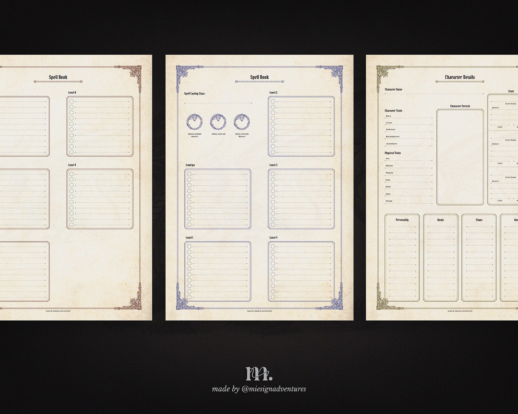 D&D 5e Character Journal Bundle Printable | Ancient Dragon Edition