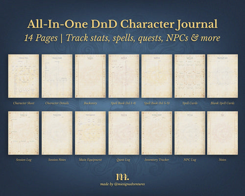 D&D 5e Character Journal Bundle Printable | Celestial Edition